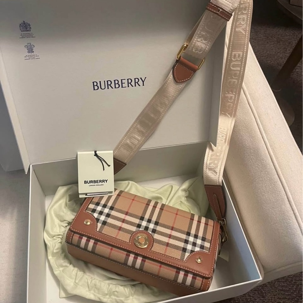 Burberry Brown Plaid Shoulder Bag - Picture 2 of 9